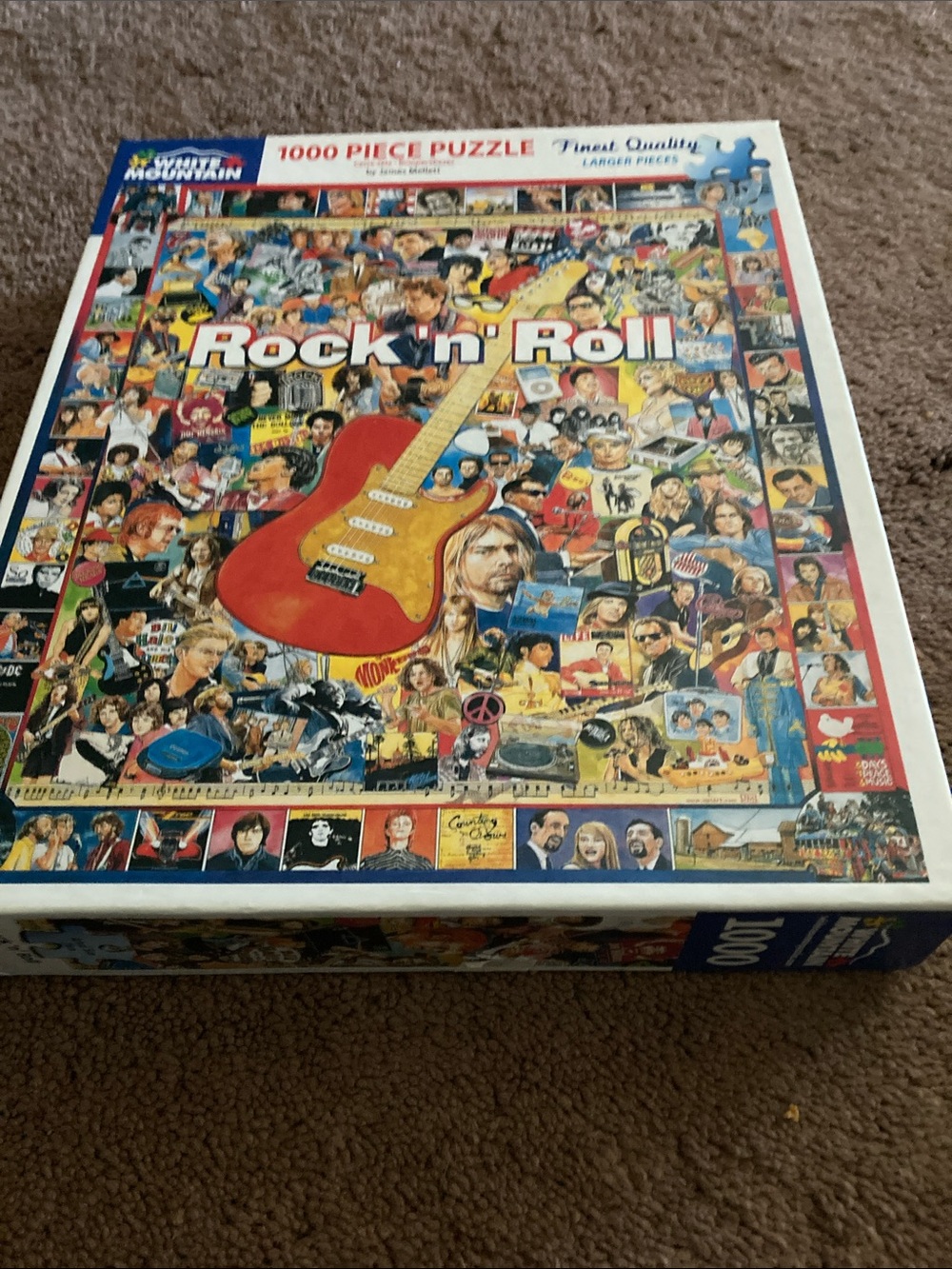 White Mountain Rock 'n' Roll 1000-Piece Puzzle - Red Guitar larger pieces